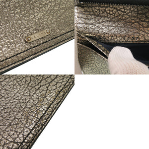美品 セリーヌ レザー ガンメタリック 長財布 0973【中古】CELINE