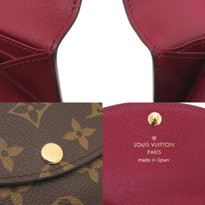 美品 ルイ ヴィトン ポルトモネ ロザリ モノグラム フューシャ M41939 IC 二つ折り財布 LV 0995【中古】LOUIS VUITTON