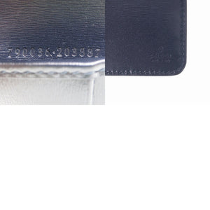 新品同様 グッチ GGキャンバス ネイビー 658634 二つ折り財布 L字 財布 紺 0997 【中古】 GUCCI