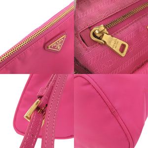プラダ トライアングルロゴ 1N1866 ナイロン ピンク 化粧ポーチ ポーチ 0999【中古】PRADA