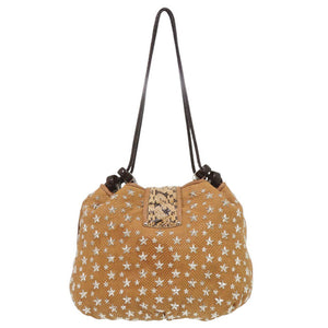 ジミーチュウ スタッズ パイソン型押しレザー ブラウン ショルダーバッグ 茶 1005【中古】JIMMY CHOO