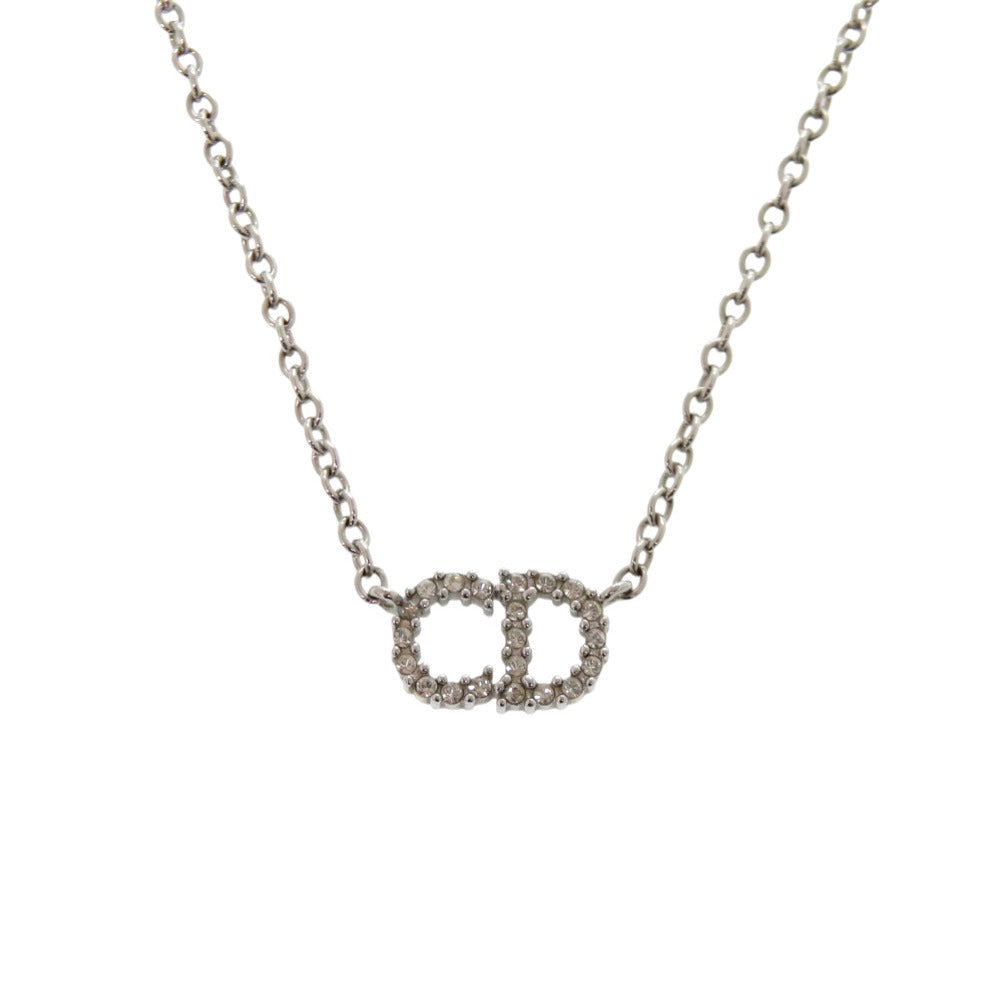 美品 クリスチャン ディオール クレール ディー リュヌ ストーン シルバー ネックレス アクセサリー 1011 【中古】 Christian Dior