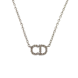 美品 クリスチャン ディオール クレール ディー リュヌ ストーン シルバー ネックレス アクセサリー 1011 【中古】 Christian Dior