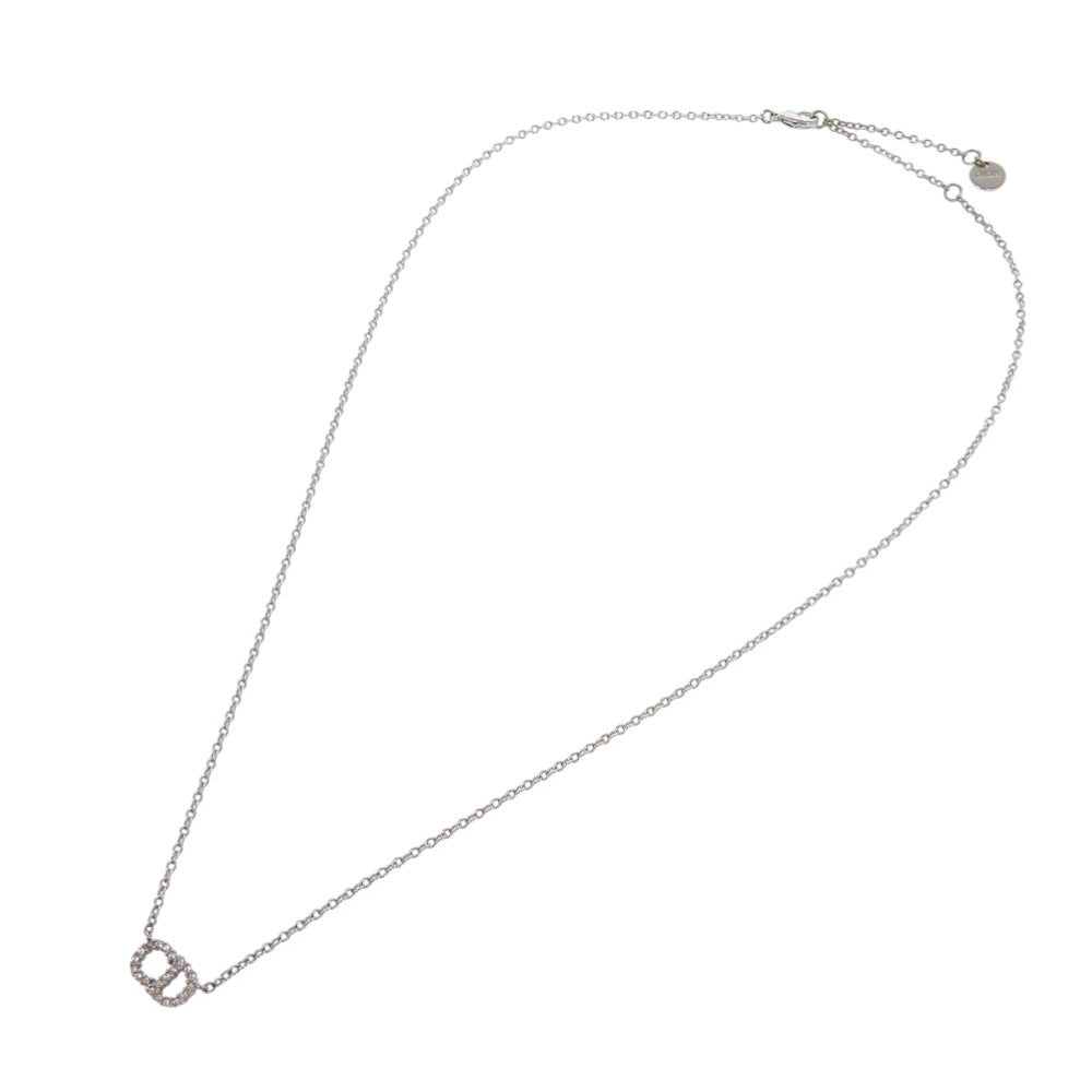 美品 クリスチャン ディオール クレール ディー リュヌ ストーン シルバー ネックレス アクセサリー 1011 【中古】 Christian Dior