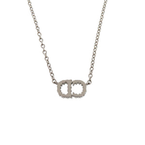 美品 クリスチャン ディオール クレール ディー リュヌ ストーン シルバー ネックレス アクセサリー 1011 【中古】 Christian Dior