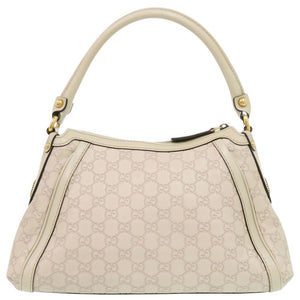 美品 グッチ スカーレット グッチシマ 282298 レザー アイボリー ハンドバッグ 1020【中古】GUCCI