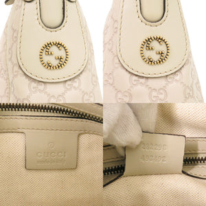美品 グッチ スカーレット グッチシマ 282298 レザー アイボリー ハンドバッグ 1020【中古】GUCCI