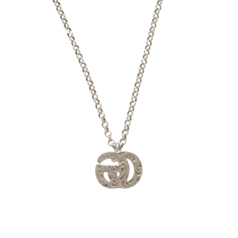 美品 グッチ ダブルG シルバー925 ネックレス ペンダント シルバー 1034【中古】GUCCI