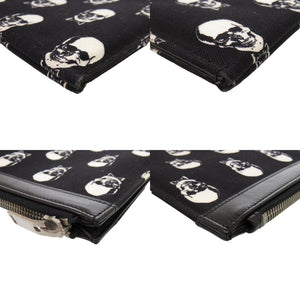 サンローランパリ スカル 397294 キャンバス/レザー ブラック クラッチバッグ 黒 1058【中古】SAINT LAURENT PARIS メンズ