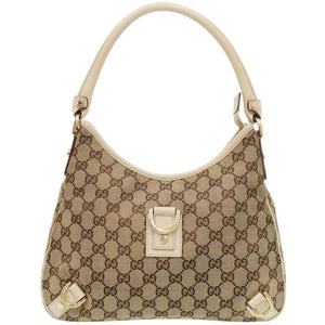 グッチ ホーボー アビー 130738 GGキャンバス/レザー ベージュ ショルダーバッグ 1066【中古】GUCCI