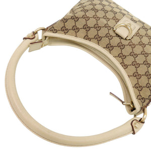 グッチ ホーボー アビー 130738 GGキャンバス/レザー ベージュ ショルダーバッグ 1066【中古】GUCCI