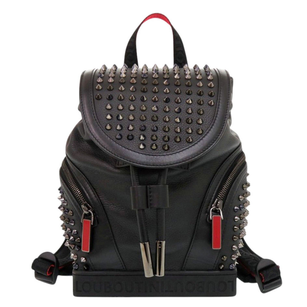 美品 クリスチャンルブタン エクスプローラーファンク スパイクスタッズ レザー ブラック リュック デイパック 黒 1103【中古】Christian Louboutin