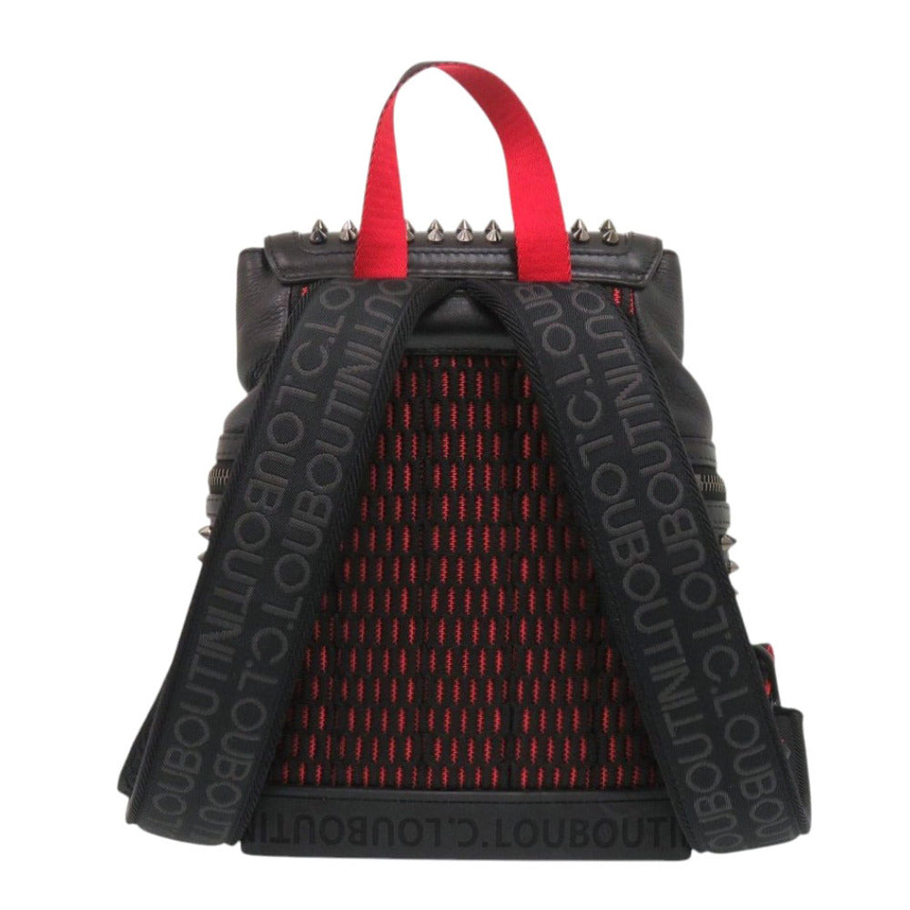 美品 クリスチャンルブタン エクスプローラーファンク スパイクスタッズ レザー ブラック リュック デイパック 黒 1103【中古】Christian Louboutin