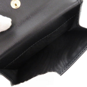 未使用 プラダ サフィアーノトライアングル 1MH043 レザー ブラック 三つ折り財布 黒 1105【中古】PRADA