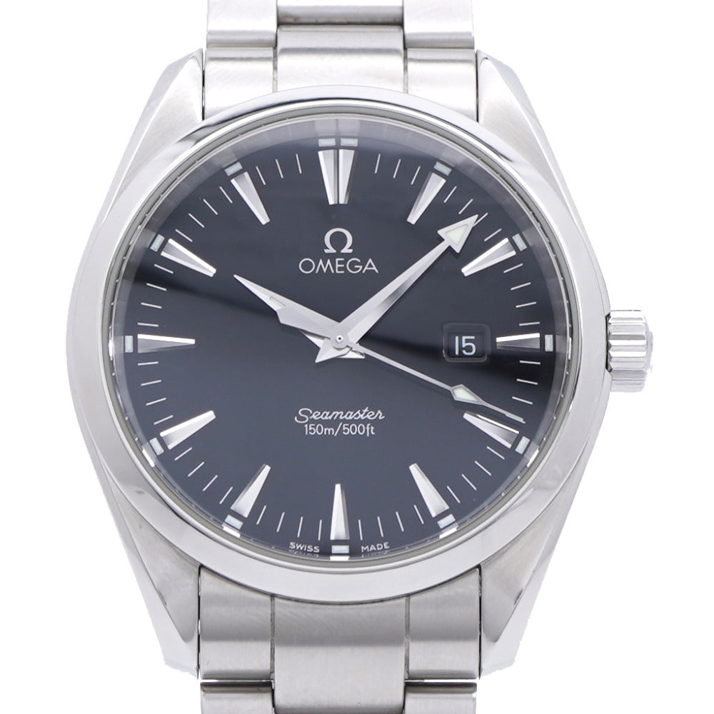 美品 オメガ シーマスター アクアテラ 3617.50 クオーツ 腕時計 SS ブラック 黒文字盤 1213【中古】OMEGA メンズ