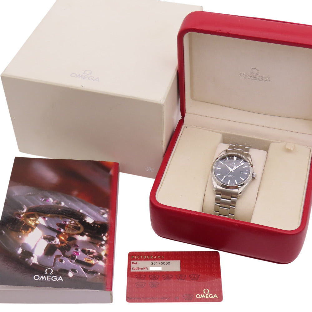 美品 オメガ シーマスター アクアテラ 3617.50 クオーツ 腕時計 SS ブラック 黒文字盤 1213【中古】OMEGA メンズ