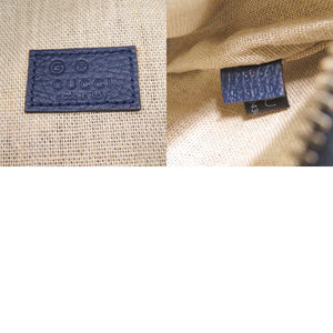 新品同様 グッチ GG 825964 レザー ブルー ボディバッグ ウエストバッグ 青 1233【中古】GUCCI
