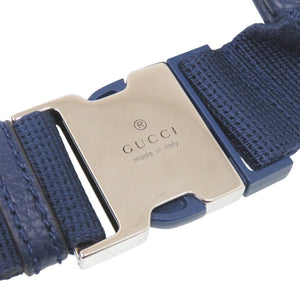 新品同様 グッチ GG 825964 レザー ブルー ボディバッグ ウエストバッグ 青 1233【中古】GUCCI