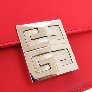 新品同様 ジバンシィ 4G レザー レッド チェーンショルダーバッグ 赤 1238【中古】GIVENCHY