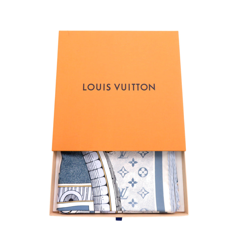 新品同様 ルイ ヴィトン カレ90 マル メルヴェイユーズ M79862 シルク ブルー LV スカーフ 1246【中古】LOUIS VUITTON
