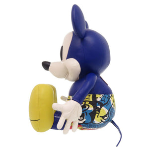 未使用 コーチ × キースヘリング ディズニー ミッキーマウス C7118 レザー ブルー ぬいぐるみ 青 1274【中古】COACH