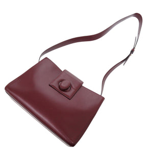 美品 カルティエ マストライン レザー ボルドー ショルダーバッグ 赤 1288【中古】CARTIER
