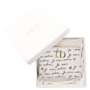 新品同様 ディオール カロ ダリアウォレット ハート レザー ホワイト 二つ折り財布 白 1344【中古】Dior