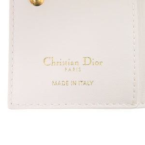 新品同様 ディオール カロ ダリアウォレット ハート レザー ホワイト 二つ折り財布 白 1344【中古】Dior