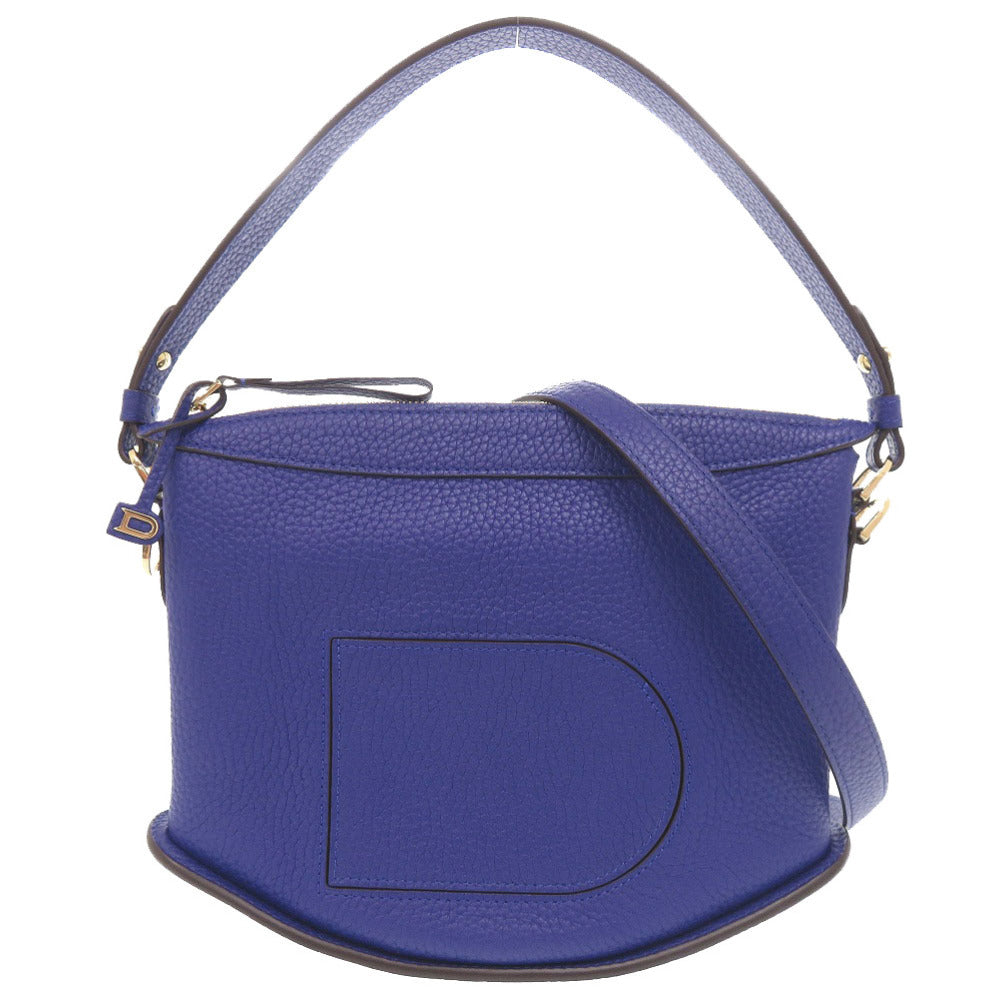 新品同様 デルボー パン スウィング レザー ブルー 2WAY ハンドバッグ ショルダーバッグ 青 1361【中古】DELVAUX