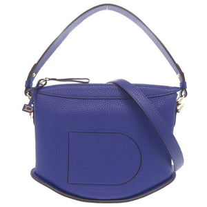 新品同様 デルボー パン スウィング レザー ブルー 2WAY ハンドバッグ ショルダーバッグ 青 1361【中古】DELVAUX