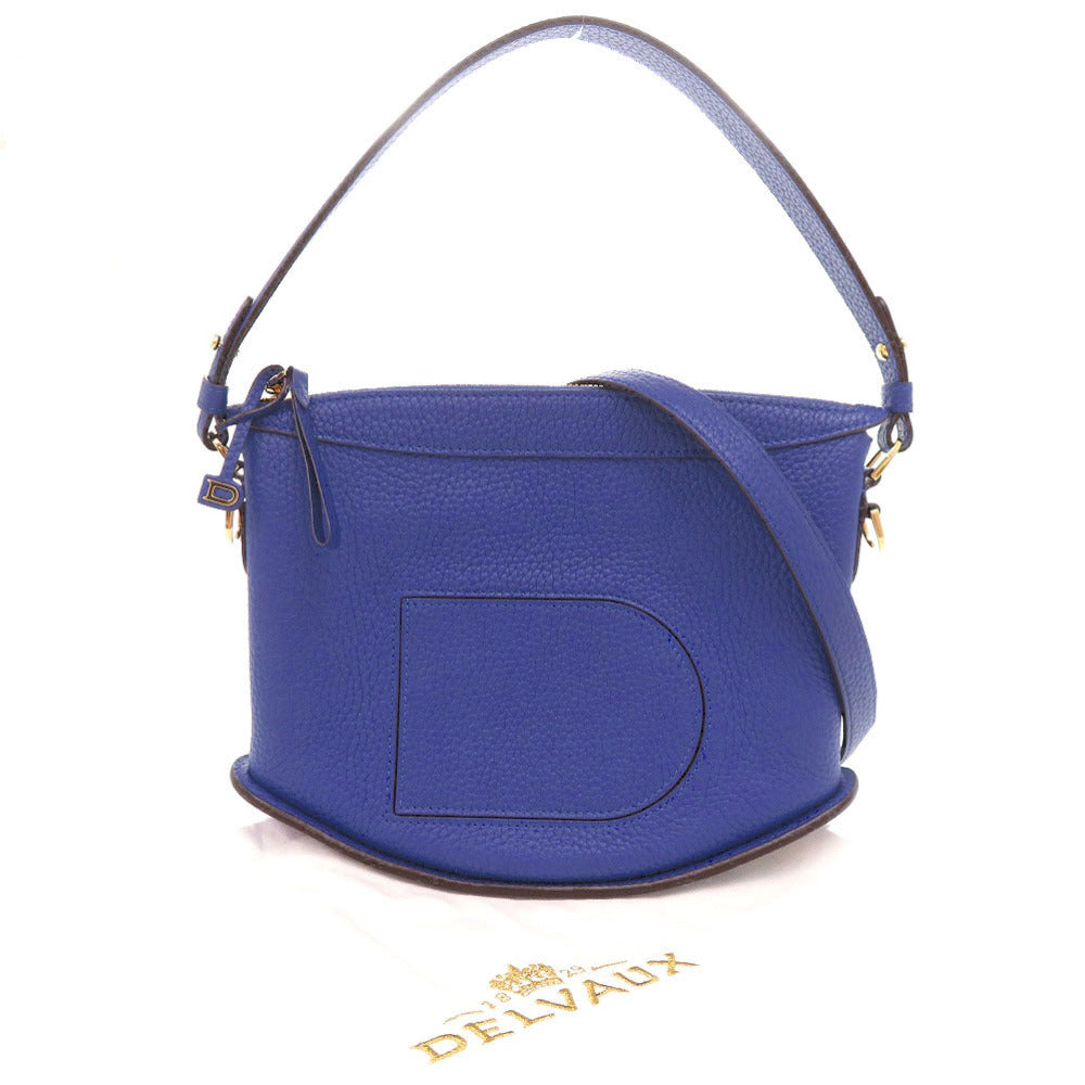 新品同様 デルボー パン スウィング レザー ブルー 2WAY ハンドバッグ ショルダーバッグ 青 1361【中古】DELVAUX