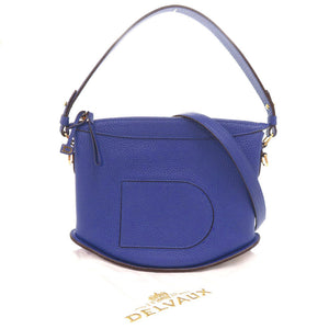 新品同様 デルボー パン スウィング レザー ブルー 2WAY ハンドバッグ ショルダーバッグ 青 1361【中古】DELVAUX