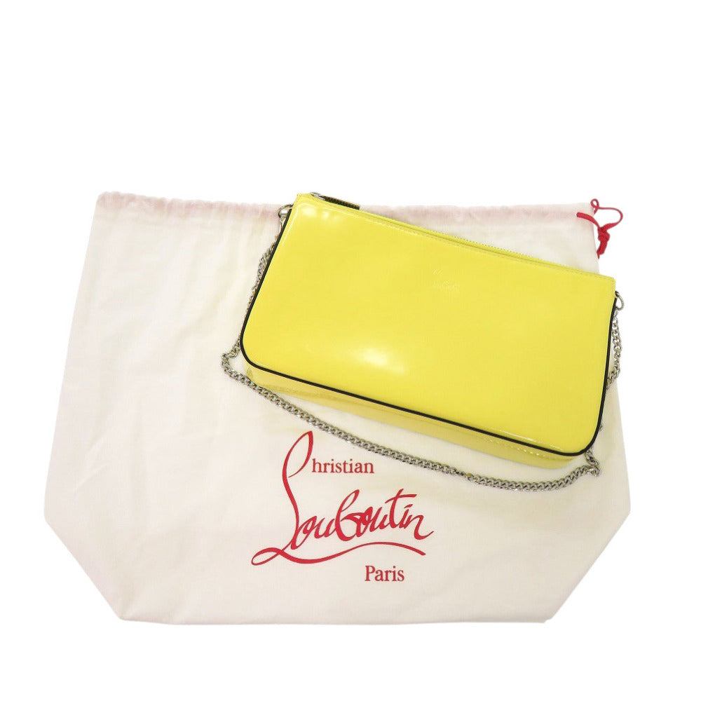新品同様 クリスチャンルブタン LOUBILA ルビラ 3225249 チェーンショルダーバッグ パテントレザー イエロー 1364【中古】Christian Louboutin