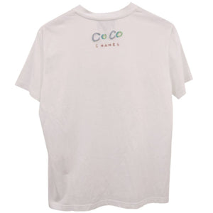 美品 シャネル ファレル ウィリアムス Pharrell Williams ビーズロゴ P61052 サイズS 半袖Ｔシャツ コットン ホワイト ピンク イエロー オレンジ 白 1393【中古】CHANEL