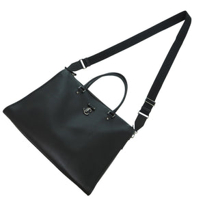 美品 ジミーチュウ 2WAY WEBB TOP HANDLE レザーバッグ ハンドバッグ レザー ブラック ショルダーバッグ 黒 1401【中古】JIMMY CHOO メンズ