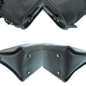 美品 ジミーチュウ 2WAY WEBB TOP HANDLE レザーバッグ ハンドバッグ レザー ブラック ショルダーバッグ 黒 1401【中古】JIMMY CHOO メンズ