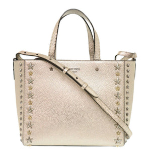 美品 ジミーチュウ ペガシ スタースタッズ レザー ゴールド 2way ハンドバッグ 1402【中古】JIMMY CHOO