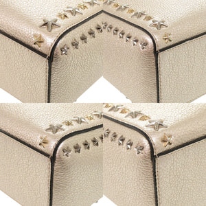 美品 ジミーチュウ ペガシ スタースタッズ レザー ゴールド 2way ハンドバッグ 1402【中古】JIMMY CHOO