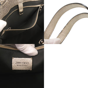 美品 ジミーチュウ ペガシ スタースタッズ レザー ゴールド 2way ハンドバッグ 1402【中古】JIMMY CHOO
