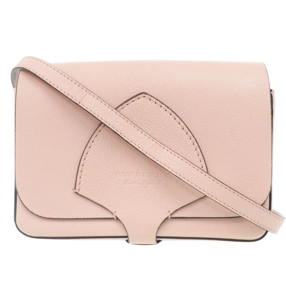 美品 バーバリー ハンプシャー レザー ピンク ショルダーバッグ 1410【中古】BURBERRY