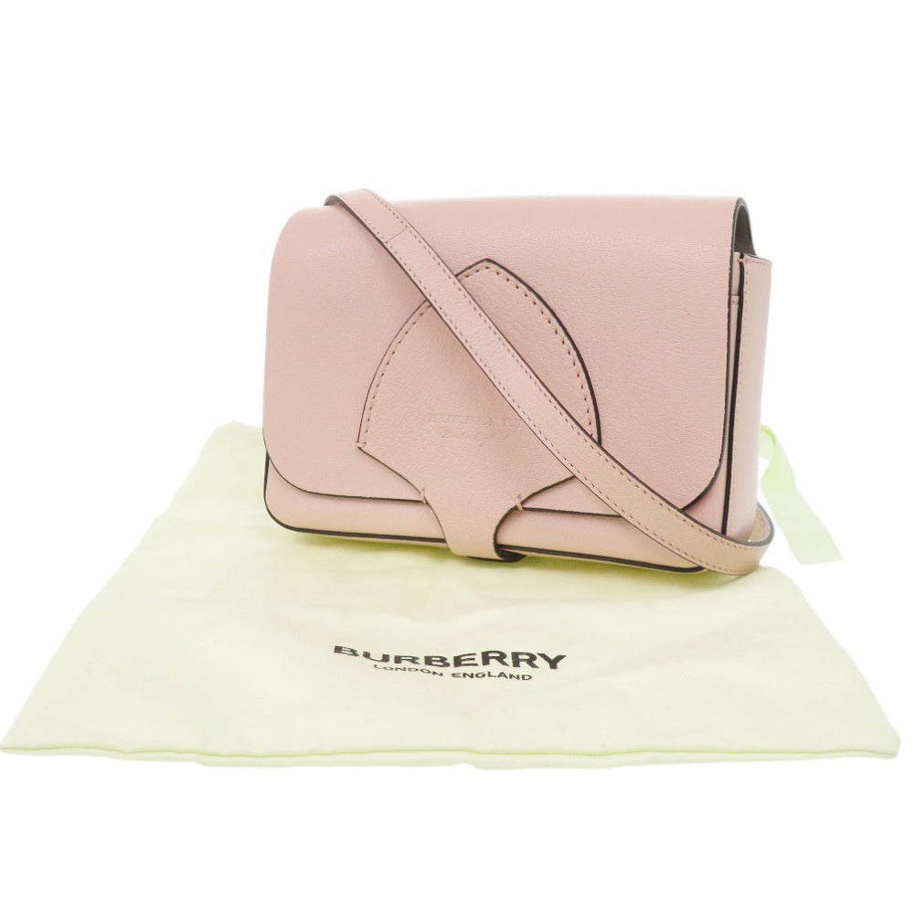美品 バーバリー ハンプシャー レザー ピンク ショルダーバッグ 1410【中古】BURBERRY