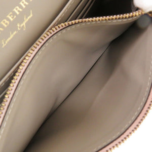 美品 バーバリー ハンプシャー レザー ピンク ショルダーバッグ 1410【中古】BURBERRY