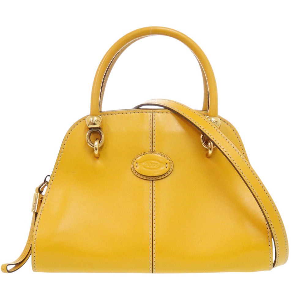 美品 トッズ 2WAY セラ レザー イエロー ハンドバッグ 黄 1411【中古】TOD’S