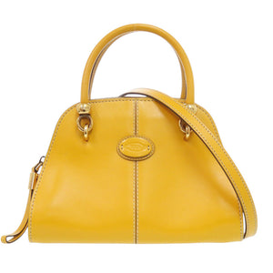 美品 トッズ 2WAY セラ レザー イエロー ハンドバッグ 黄 1411【中古】TOD’S