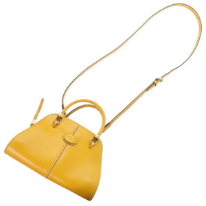 美品 トッズ 2WAY セラ レザー イエロー ハンドバッグ 黄 1411【中古】TOD’S