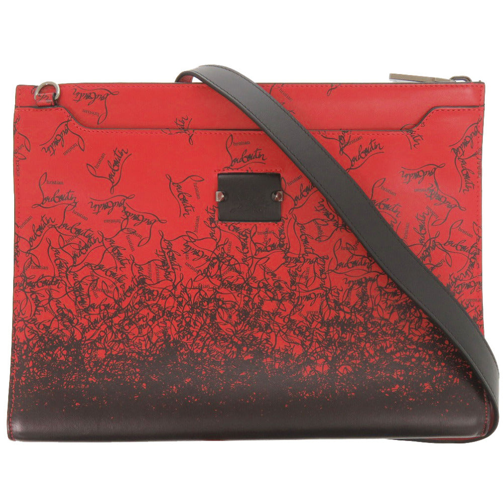 美品 クリスチャンルブタン スカイポーチ 2WAY レザー レッド クラッチバッグ ショルダーバッグ 赤 1412【中古】Christian Louboutin メンズ