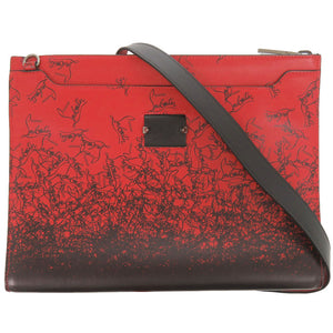 美品 クリスチャンルブタン スカイポーチ 2WAY レザー レッド クラッチバッグ ショルダーバッグ 赤 1412【中古】Christian Louboutin メンズ