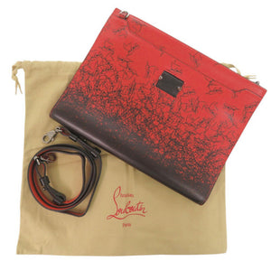 美品 クリスチャンルブタン スカイポーチ 2WAY レザー レッド クラッチバッグ ショルダーバッグ 赤 1412【中古】Christian Louboutin メンズ