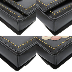 美品 サルヴァトーレフェラガモ 21G659 ヴァラリボン てんとう虫 レザー ブラック ショルダーバッグ 黒 1442【中古】Salvatore Ferragamo