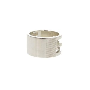 美品 グッチ ブランデッド カットアウトG ワイド #16 シルバー925 リング 指輪 1444【中古】GUCCI